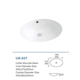 Ceramic Basin Series Under Counter Gloss White 445x365x200mm