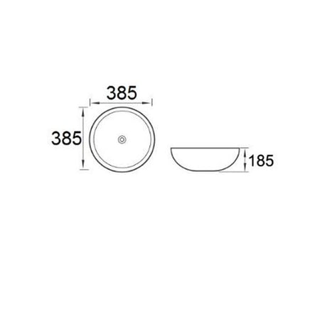 Ceramic Basin Series Under Counter Gloss White 385x385x185mm