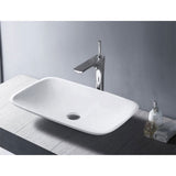 Solid Surface Basin Series Urban Above Counter Gloss White 605x385x105mm