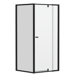 Black 6mm Semi-Frameless Pivot Door Screen Height 1950mm FRONT+RETURN