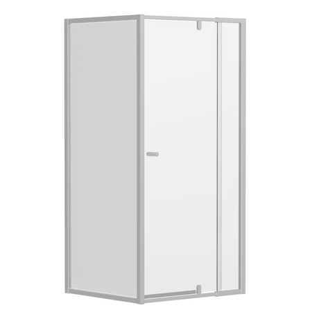 Chrome 6mm Semi-Frameless Pivot Door Screen Height 1950mm FRONT+RETURN