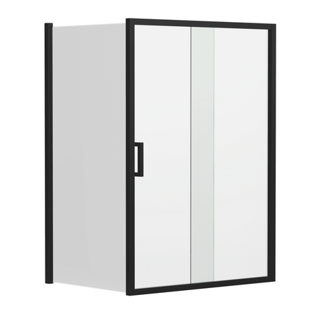 Black 6mm Semi-Frameless Sliding Screen Front & Return