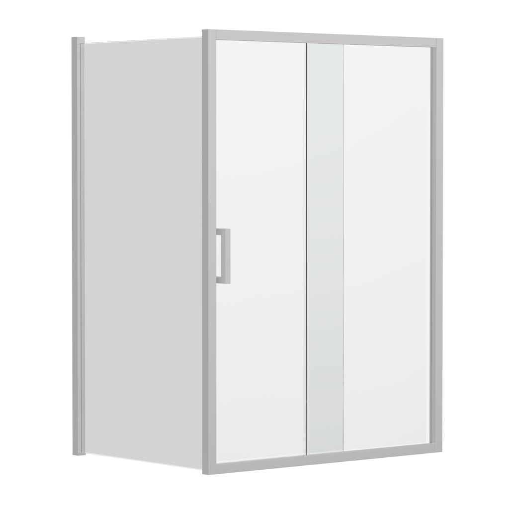 Chrome 6mm Semi-Frameless Sliding Screen Front & Return
