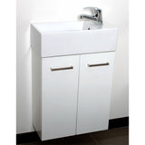 TINY 500 Wall Hung Vanity Ceramic Top 1 Taphole 2 Soft Close Doors White Gloss Finish Reversible Ceramic Top 490x245x720mm