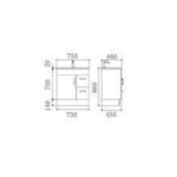 KENO 750 Ceramic Top 1 Taphole 1 Door, 2 Drawers (L or RH Available) 730x860x450mm
