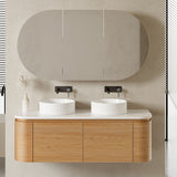 MILAN 1500 Wall Hung Vanity Double Bowls with Stone Top 1490x500x460mm