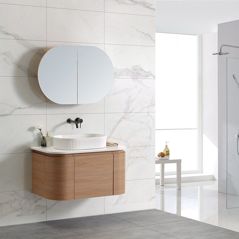 MILAN 900 Wall Hung Vanity with Stone Top 890x500x460mm