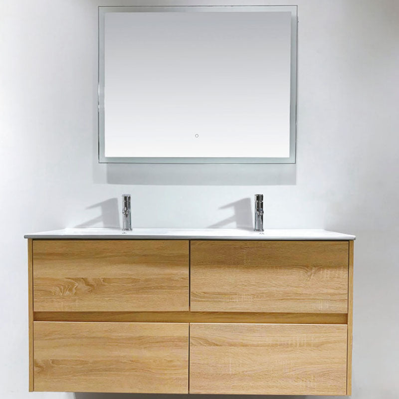 NUTRO 1200 Wall Hung Vanity with Double Bowl Ceramic Top 1190x580x455mm