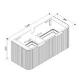 PIAZA 1200 Wall Hung Vanity with Stone Top 1190x500x450mm