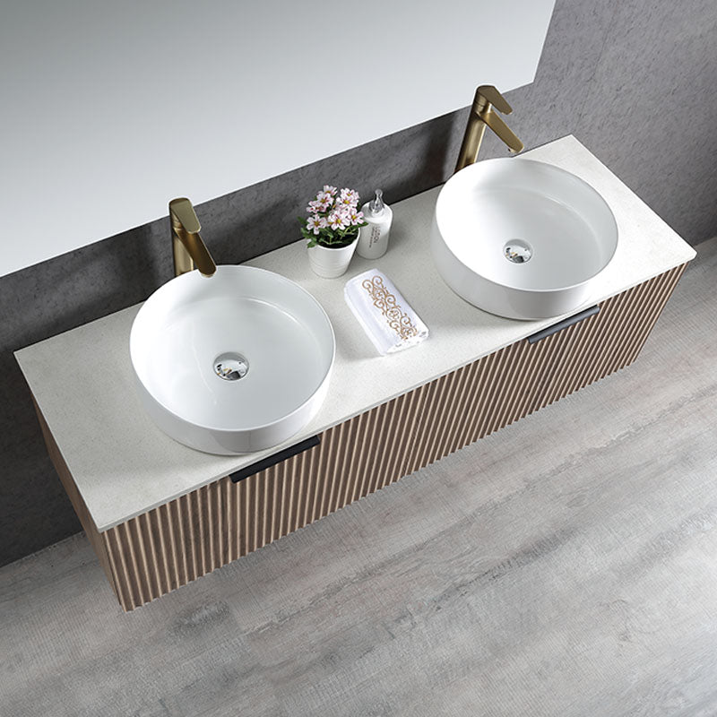 VIVO 1500 Wall Hung Vanity with Double Bowl Ceramic Top 1490x420x455mm