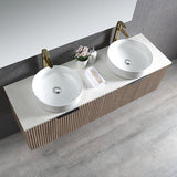 VIVO 1500 Wall Hung Vanity with Double Bowl Ceramic Top 1490x420x455mm