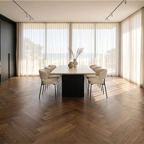 Prism Hybrid Herringbone Vesper Spotted Gum 750x150x8mm