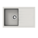 Carysil Vivaldi Single Bowl with Drainer Granite Kitchen Sink White 780x500x205mm