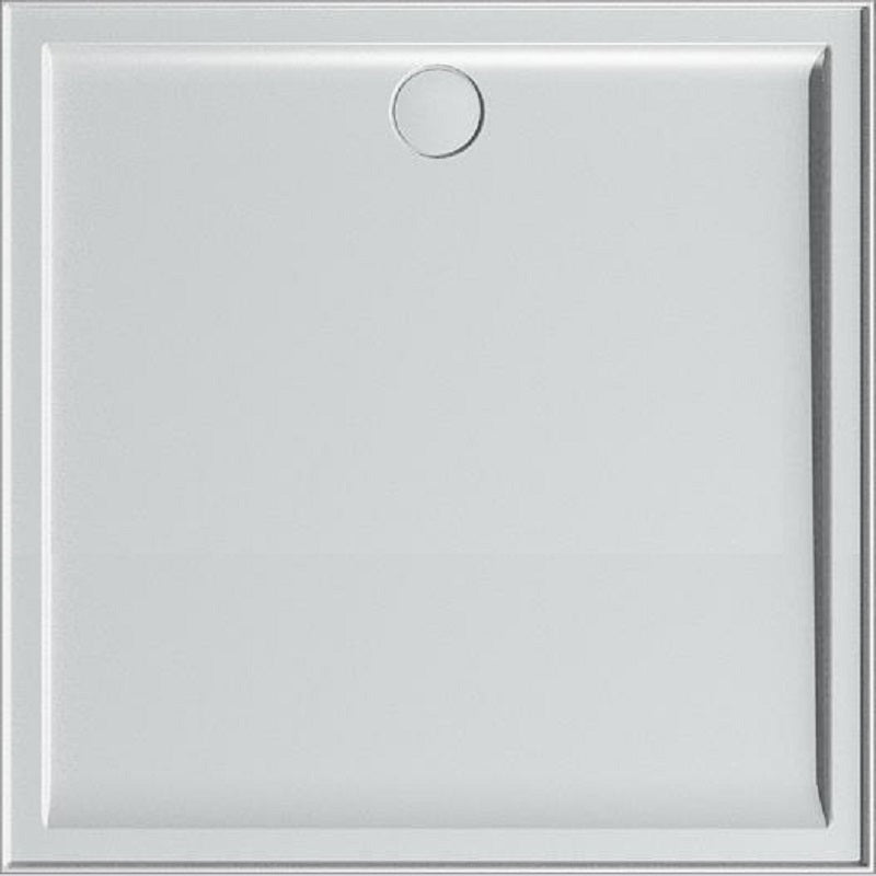 Vue Polyamrble base 900x900 with rear waste outlet and white dome cover