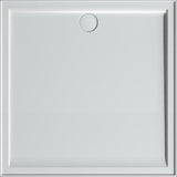 Vue Polyamrble base 900x900 with rear waste outlet and white dome cover