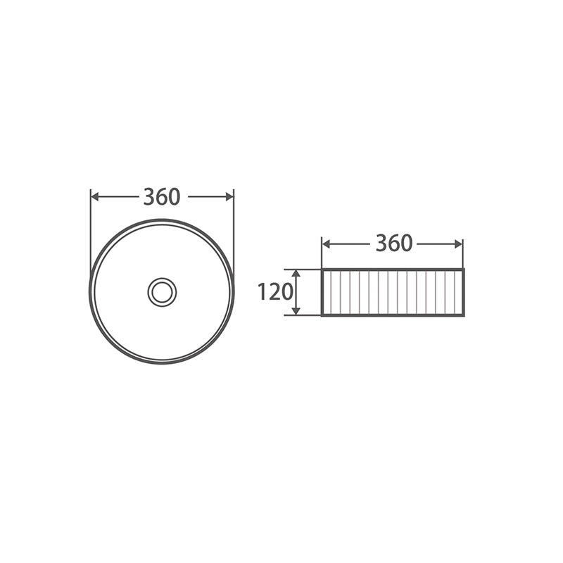 MONICA Above Counter Basin in Matte White Finish 360x360x120mm