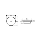 JESS Half Insert Basin in Gloss White Finish 360x360x120mm