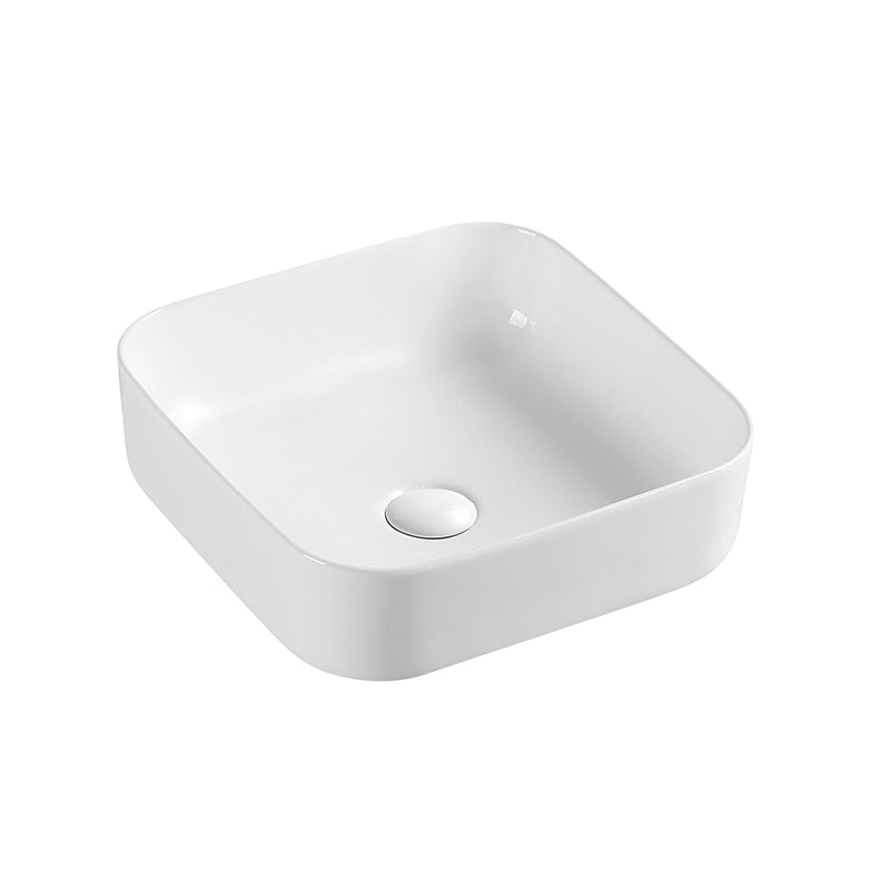 DIOR-SQ Above Counter Basin in Gloss White Finish 390x390x140mm