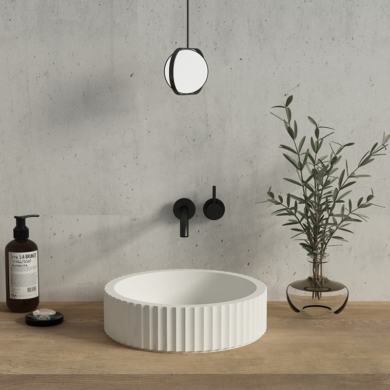 PIAZA Above Counter Basin in Matte White 400x400x110mm