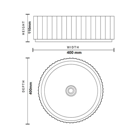 PIAZA Above Counter Basin in Matte Grey 400x400x110mm