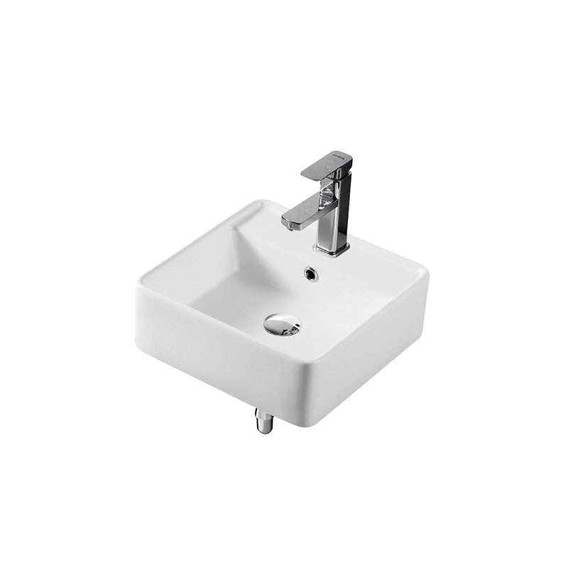 COCO Wall Hung Basin with Brackets Gloss White 410x410x150mm