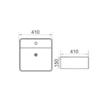 COCO Wall Hung Basin with Brackets Gloss White 410x410x150mm