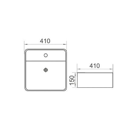 COCO Wall Hung Basin with Brackets Gloss White 410x410x150mm