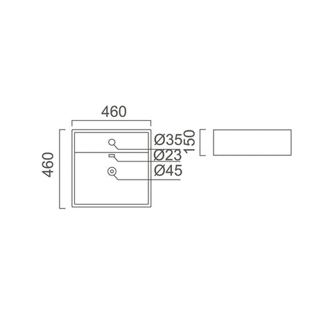 MAYFAIR Above Counter Basin Gloss White 460x460x150mm