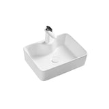 BRONTE II Above Counter Basin Glazed Back Gloss White 400x300x130mm