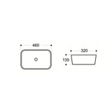 LUCERNE Above Counter Basin in Gloss White Finish 460x320x135mm