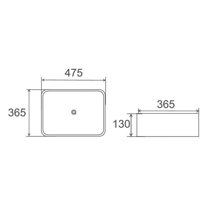 SORRENTO Above Counter Basin Gloss White 475x365x130mm