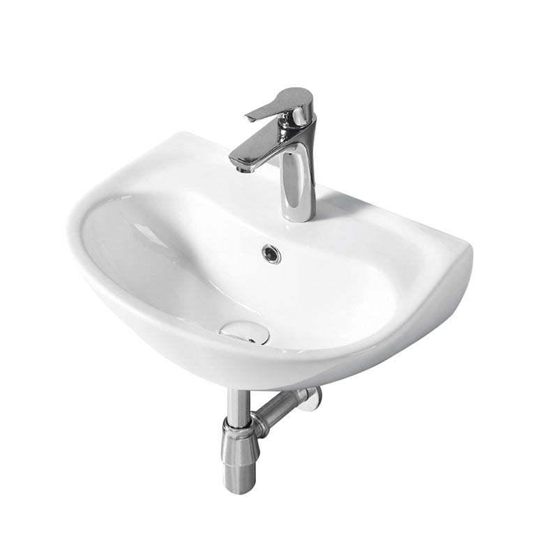 MOBI Wall Hung Basin with Brackets Gloss White 505x355x185mm