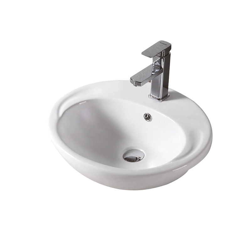 COMO Semi Recess Basin Gloss White 500x430x180mm