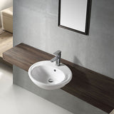 COMO Semi Recess Basin Gloss White 500x430x180mm