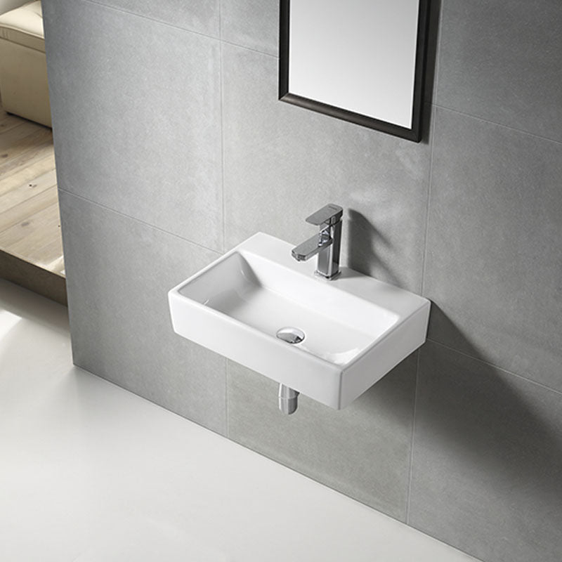 ACQUA Wall Hung Basin with Brackets Gloss White 510x360x120mm
