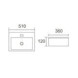 ACQUA Above Counter Basin Gloss White 510x360x120mm