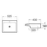 FABBRIS II Semi Recess Basin Gloss White 525x430x160mm