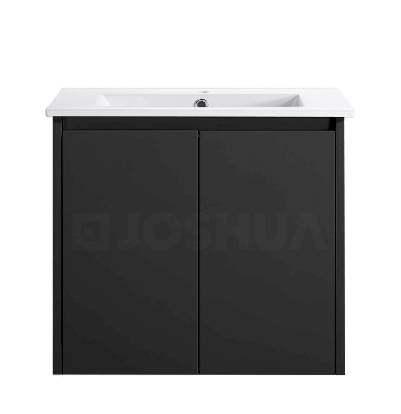 Sierra(Hung) Series Gloss Black Overall 580X355X520mm VANITY SET With Ceramic Slimline Top (UV32)