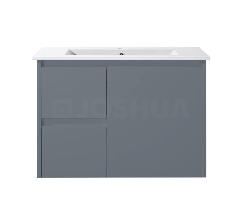 Sierra(Hung) Series Matt Grey Overall 730X355X520mm VANITY SET With Ceramic Slimline Top (UV32)