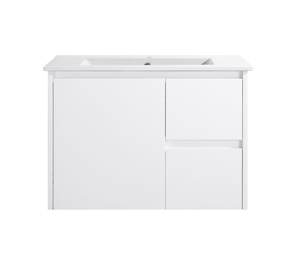 Sierra Series Wall Hung Right Hand Drawer Gloss White 730x355x520mm Va ...