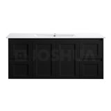 Vintage Series Matt Black Overall 1180x455x855mm Vanity with Flat Stone Bench Top Only