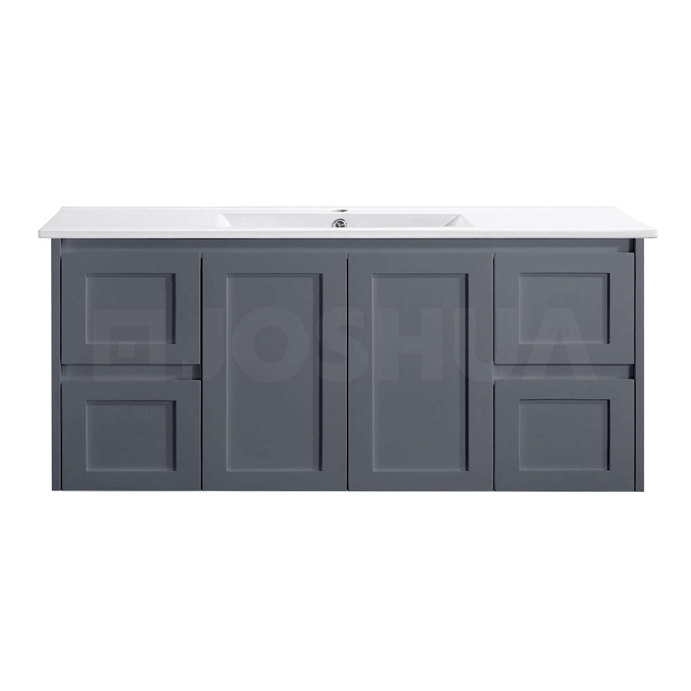 Vintage (Hung) Series Matt Grey Overall 1200mm VANITY SET With Stone Top & Ceramic Undermount Basin