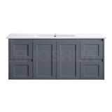 Vintage (Hung) Series Single Bowl Matt Grey Overall 1200mm Vanity Set With Flat Stone Bench Top