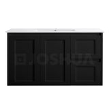 Vintage (Hung) Series Single Bowl Right Hand Drawer Matt Black Overall 900mm Vanity Set With Ceramic Slimline Top
