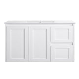 Vintage (Hung) Series Single Bowl Right Hand Drawer Gloss White Overall 900mm Vanity Set With Stone Top & Ceramic Undermount Basin
