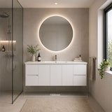 Moddoo(Hung) Series Single Bowl Gloss White Overall 1480x455x520mm Vanity Set With Stone Top & Ceramic Undermount Basin