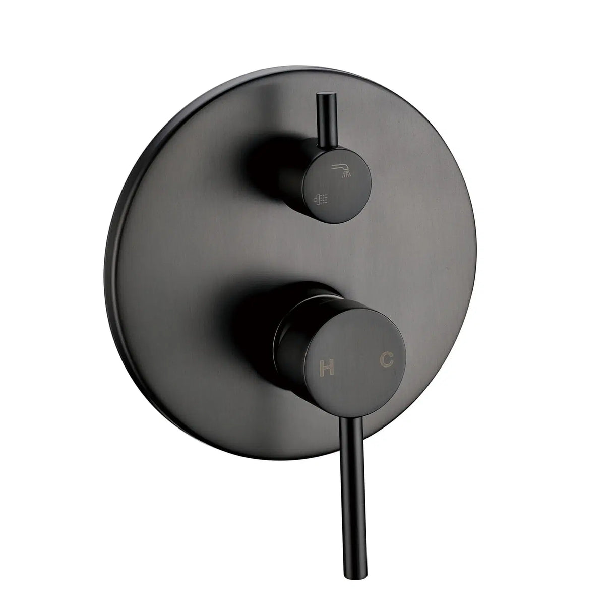 Pentro Gun Metal Grey Round Shower Mixer with Diverter