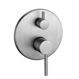 Pentro Brushed Nickel Round Shower Mixer with Diverter