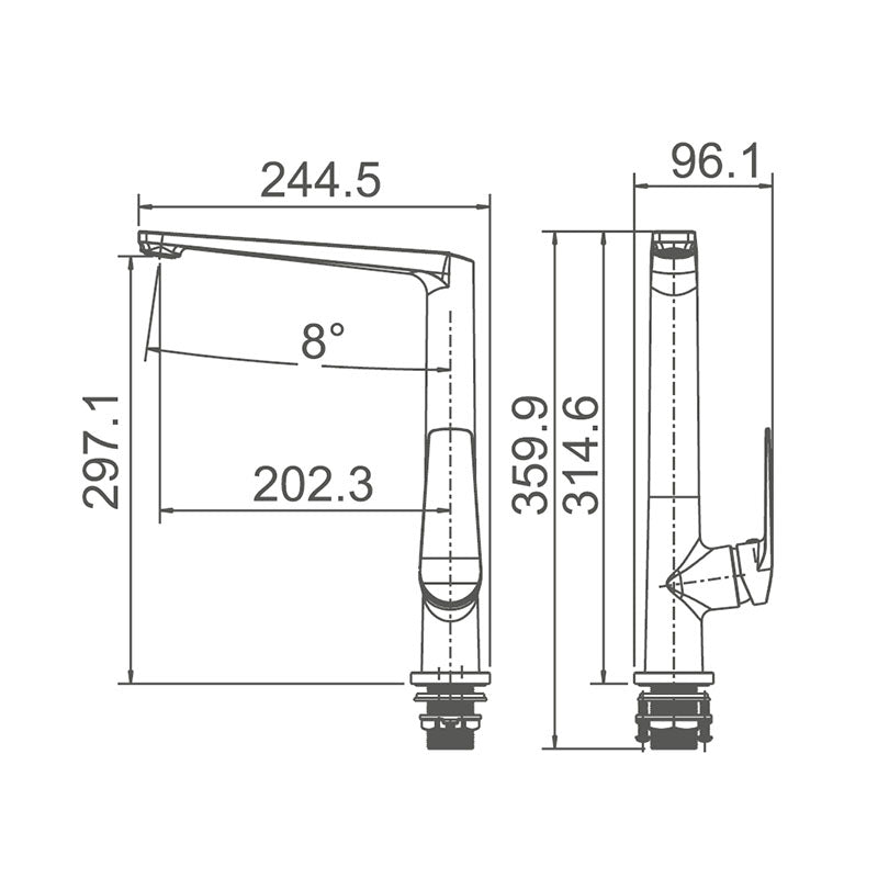 EXON Sink Mixer in Chrome