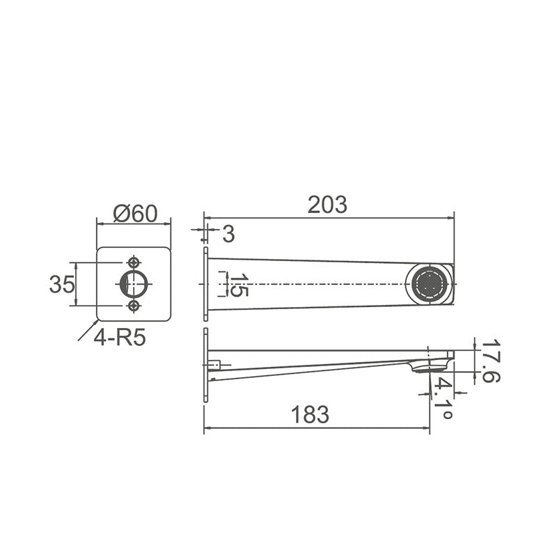 EXON Bath Spout in Brushed Nickel